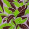 1 Yard Stretch Cotton Sateen Lavender and Green Leaves Flying Swirls Print Fabric